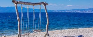 Preview wallpaper swing, beach, shore, sea, summer