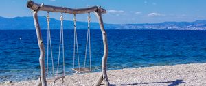 Preview wallpaper swing, beach, shore, sea, summer