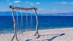 Preview wallpaper swing, beach, shore, sea, summer