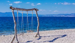 Preview wallpaper swing, beach, shore, sea, summer