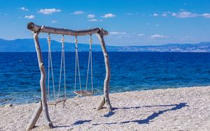 Preview wallpaper swing, beach, shore, sea, summer