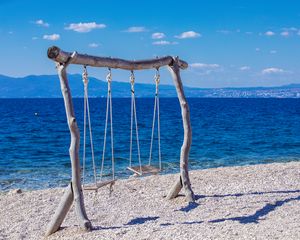 Preview wallpaper swing, beach, shore, sea, summer