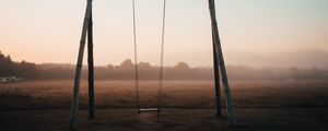 Preview wallpaper swing, field, trees, fog