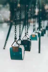 Preview wallpaper swing, snow, winter, childhood, mood