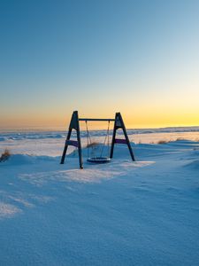 Preview wallpaper swing, snow, winter