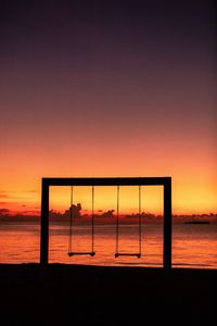 Preview wallpaper swing, sunset, silhouette