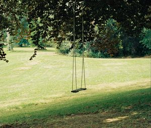 Preview wallpaper swing, tree, lawn, grass, greenery