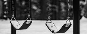 Preview wallpaper swing, winter, bw, childhood