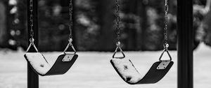 Preview wallpaper swing, winter, bw, childhood