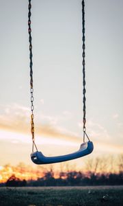 Preview wallpaper swings, childhood, sunset, blur