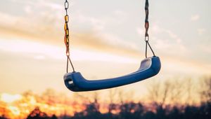 Preview wallpaper swings, childhood, sunset, blur