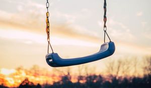 Preview wallpaper swings, childhood, sunset, blur