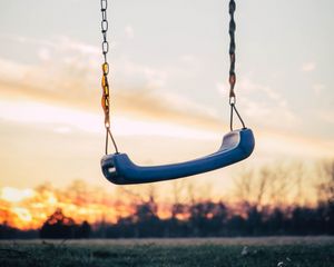 Preview wallpaper swings, childhood, sunset, blur