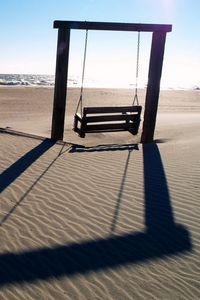 Preview wallpaper swings, sea, beach, landscape, mood