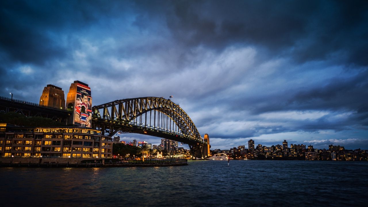 Wallpaper sydney, australia, sydney harbour bridge, bridge, city nightlife