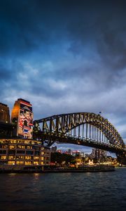 Preview wallpaper sydney, australia, sydney harbour bridge, bridge, city nightlife