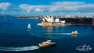 Preview wallpaper sydney opera house, theater, harbor, ships, sydney, australia