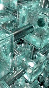 Preview wallpaper system, device, glass, ice, cube, metal