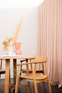 Preview wallpaper table, chairs, vase, interior, aesthetics, light