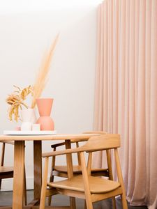 Preview wallpaper table, chairs, vase, interior, aesthetics, light