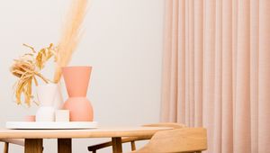 Preview wallpaper table, chairs, vase, interior, aesthetics, light