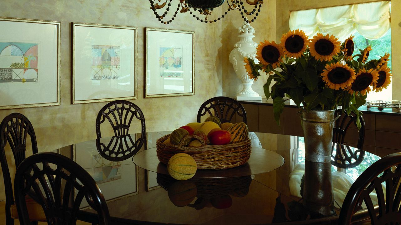 Wallpaper table, still life, fruit, imitation, flowers, bouquets, sunflowers