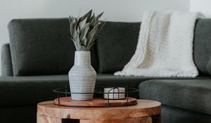 Preview wallpaper table, vase, bouquet, decor, interior