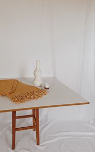 Preview wallpaper table, vase, cup, interior, white, aesthetics