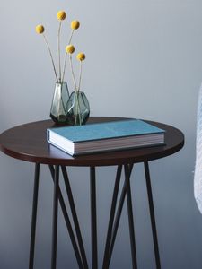 Preview wallpaper table, vase, flower, book