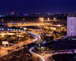 Preview wallpaper tan son nhat, airport, city, night