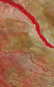 Preview wallpaper tana river, river, kenya, earth, planet, view from space