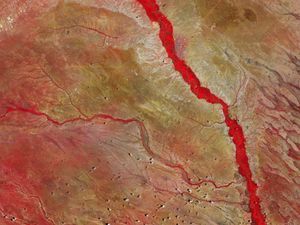 Preview wallpaper tana river, river, kenya, earth, planet, view from space