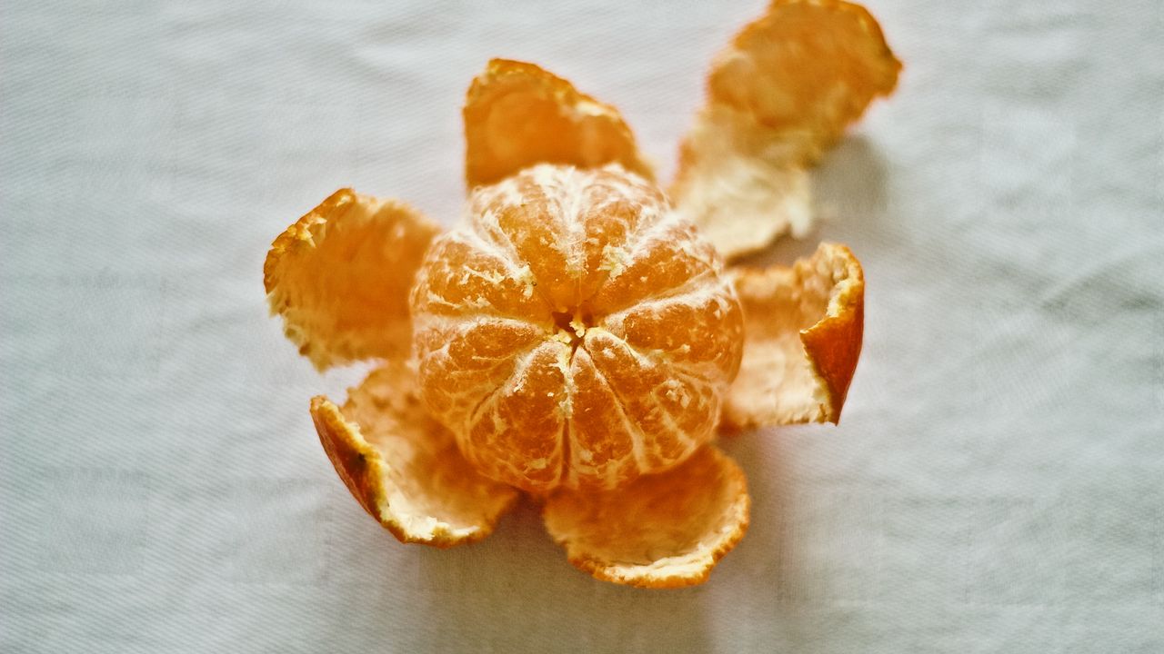 Wallpaper tangerine, citrus, peeled