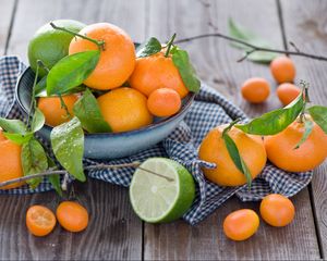 Preview wallpaper tangerine, lime, citrus