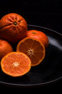 Preview wallpaper tangerines, citrus, fruit, plate