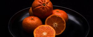 Preview wallpaper tangerines, citrus, fruit, plate
