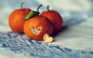 Preview wallpaper tangerines, citrus, heart