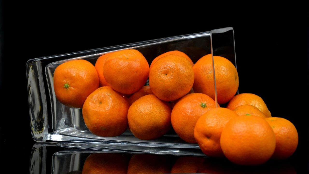 Wallpaper tangerines, fruit, bowl, citrus
