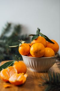 Preview wallpaper tangerines, fruit, citrus, bowl, orange