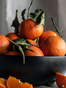 Preview wallpaper tangerines, fruit, orange, bowl