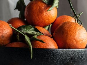 Preview wallpaper tangerines, fruit, orange, bowl