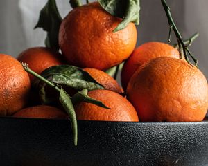 Preview wallpaper tangerines, fruit, orange, bowl