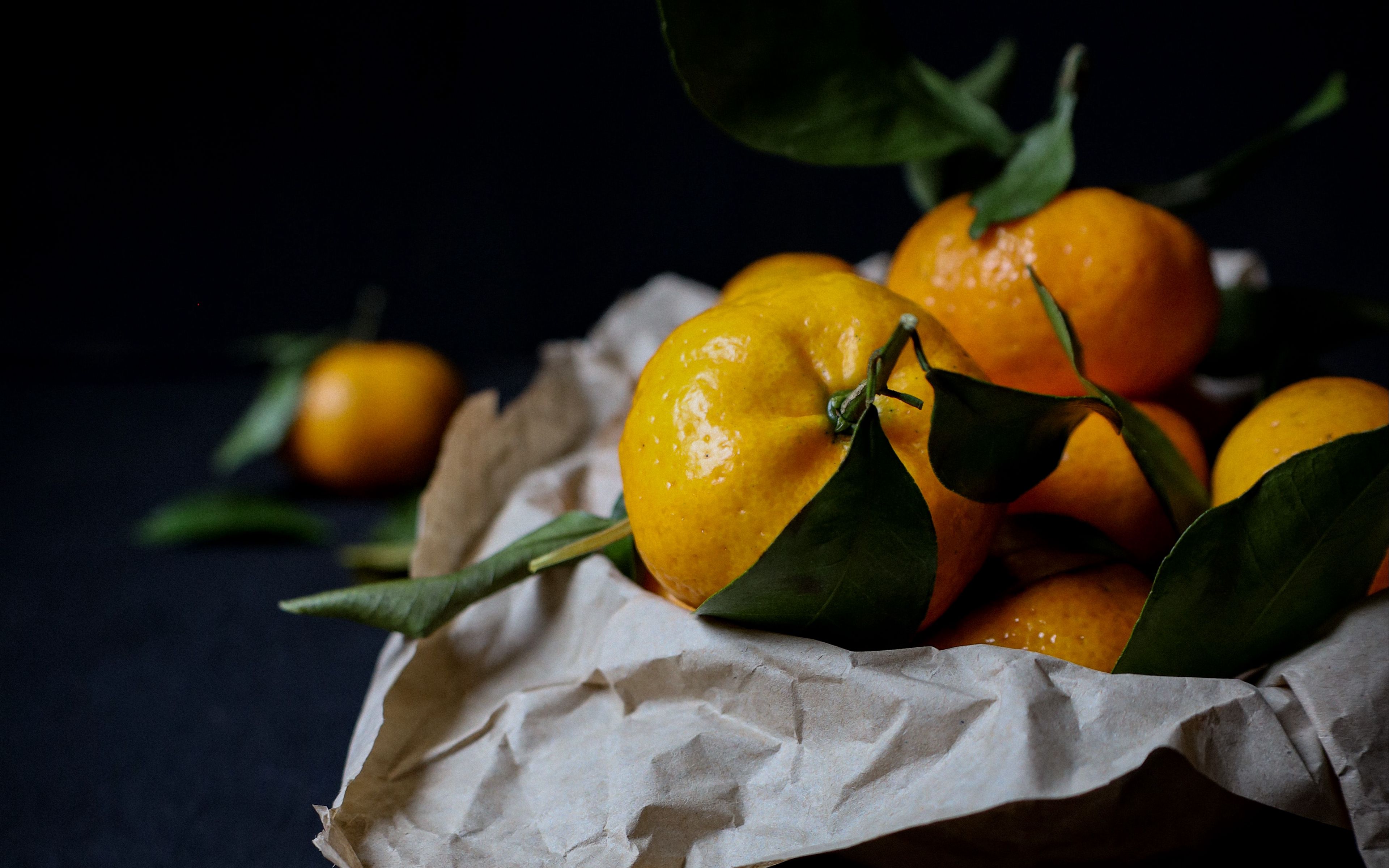 Download Wallpaper 3840x2400 Tangerines, Fruits, Citrus, Orange, Food