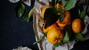 Preview wallpaper tangerines, fruits, citrus, wedges, zest