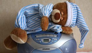 Preview wallpaper tape recorder, toy, bear, idea