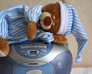 Preview wallpaper tape recorder, toy, bear, idea