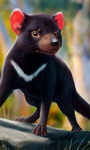 Preview wallpaper tasmanian devil, beast, animal, art, wildlife