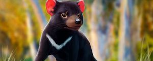 Preview wallpaper tasmanian devil, beast, animal, art, wildlife