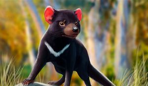 Preview wallpaper tasmanian devil, beast, animal, art, wildlife