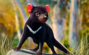 Preview wallpaper tasmanian devil, beast, animal, art, wildlife